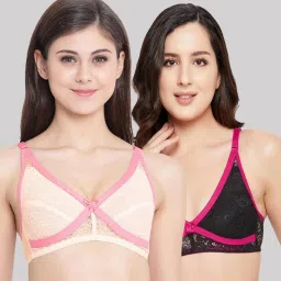 Clovia Multicolor Lace Bra (Pack of 2) image 1