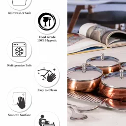 Roxx Brown & Silver Metal Bowl Set (4pcs Bowl with Lid, 4pcs Spoon with 1pcs Tray) image 5