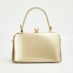 Code by Lifestyle Gold Solid Handbag-picture-25