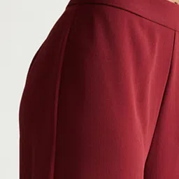 Cover Story Maroon Regular Fit High Rise Culottes image 5