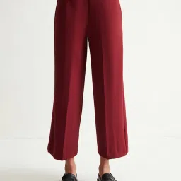 Cover Story Maroon Regular Fit High Rise Culottes image 1
