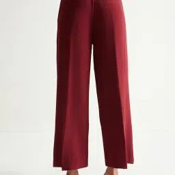 Cover Story Maroon Regular Fit High Rise Culottes image 2