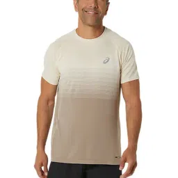 Asics Oatmeal Slim Fit Ombre Sports T-Shirt-picture-28
