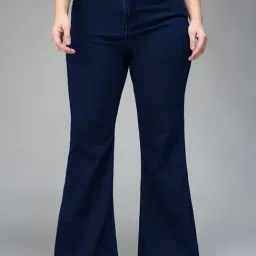 Miss Chase A+ Blue Denim Solid High Rise Jeans-picture-44