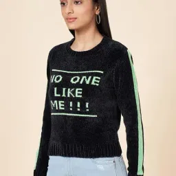 Coolsters by Pantaloons Kids Black Printed Full Sleeves Sweater image 4