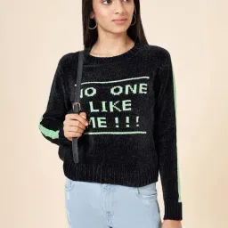 Coolsters by Pantaloons Kids Black Printed Full Sleeves Sweater-picture-13