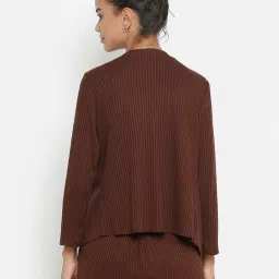 Office & You Brown Full Sleeves Shrug image 2