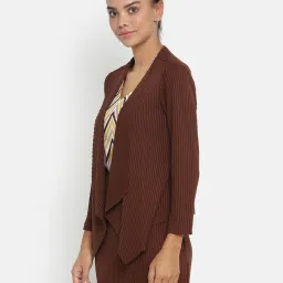 Office & You Brown Full Sleeves Shrug image 3