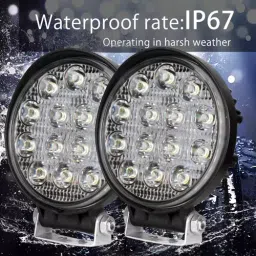 Cartronics 42W Complete Lighting System 14 LED Round Fog Lamp Light for Tvs Heavy Duty Super XL image 3