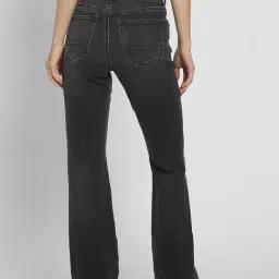 American Eagle Women Black Next Level Low-Rise Kick Bootcut Jeans image 2