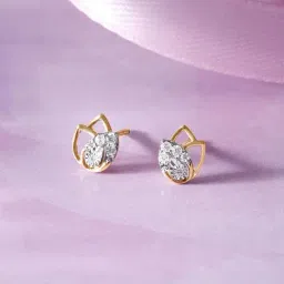 Mia by Tanishq Diamond 14k (585) Yellow Gold Earrings for Women image 2