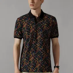 Louis Philippe Multicolored Cotton Slim Fit Printed Polo T-Shirt-picture-18