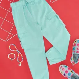 Pantaloons Junior Kids Blue Cotton Comfort Fit Joggers-image-32
