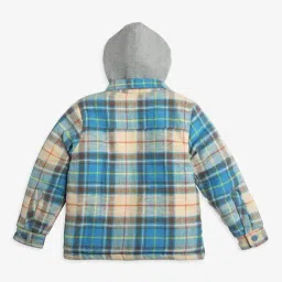 Ed-a-Mamma Blue Cotton Regular Checks Jacket image 2