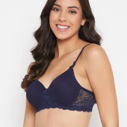 Clovia Navy Non Wired Padded T-Shirt Bra image 3