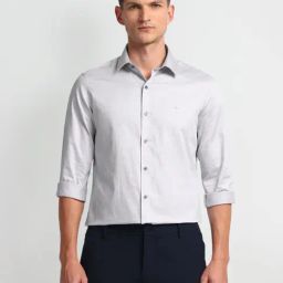 Arrow New York Grey Cotton Slim Fit Printed Shirt-picture-12