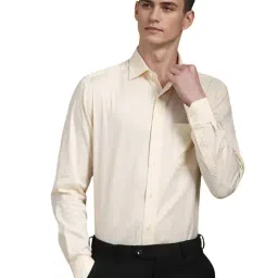 Louis Philippe Beige Cotton Regular Fit Shirt-picture-25