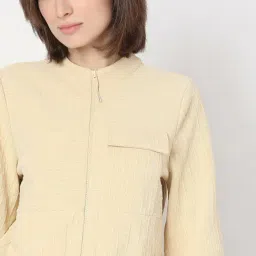 Vero Moda Beige Polyester Regular Fit Textured Sweatshirts image 5