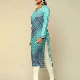 Rangriti Sage Green Regular Fit Printed Kurta image 3