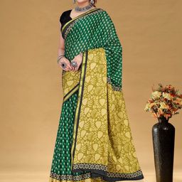 Anouk Green Ethnic Motifs Pure Cotton Sarees-picture-14