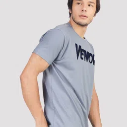 Greylongg Men Typography Printed Applique T-shirt image 4