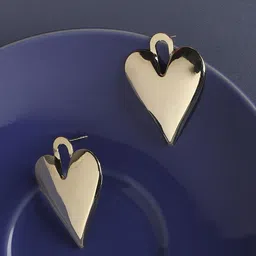 DressBerry Gold-Plated Heart Shaped Drop Earrings-picture-23