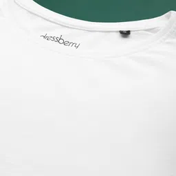 DressBerry Women Solid Round Neck Pure Cotton T-shirt image 3