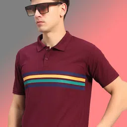 THE CASUALS Men Colourblocked Polo Collar T-shirt-picture-21