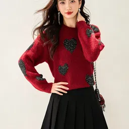 JC Collection Women Printed Pullover with Embellished Detail image 2