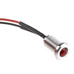 Oxley Red Panel Mount Indicator, 12V ac, 6.4 mm Mounting Hole Size, Lead Wires Termination, IP66, OXL/CLH/63/12AC/FL30/AL image 3