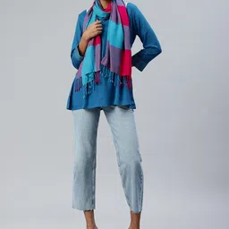 swatika Women Checked Stole image 2