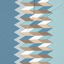 DDecor Omega Blue Geometric Cotton 144 TC Fitted Double King Bedsheet Set-1.82 m X 1.98 m image 4