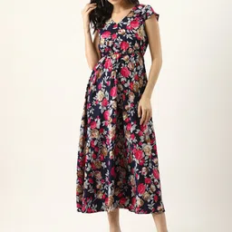 Moda Rapido Floral Print Crepe Maxi Dress-picture-11