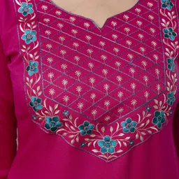 AUZAAI COLLECTION Selection Of 2 Yoke Design Thread Work Pure Cotton Straight Kurtas image 5