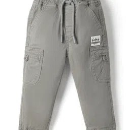Babyhug Twill Woven Full Length Solid Trouser With Stretch - Grey-picture-19