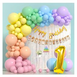 Bubble Trouble Paper Rainbow Birthday Decoration Items 60 Pcs First Birthday Decorations Girl Combo|Rainbow Theme Birthday Decorations|1St Birthday Decoration For Boys|1St Birthday Decoration For Girls-picture-10