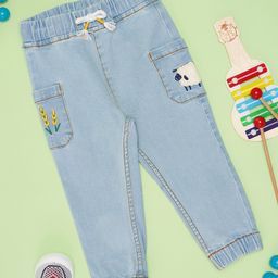Pantaloons Baby Sheep Embroidered Jeans - Light Blue-picture-9