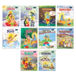 BOOK FORD PUBLICATIONS Illustrated Epic Tales For kids Set of 10 books Ganesha Shiva Krishna Hanuman Devis Rama Arjun Mahabharat Durga Vishnu God - English-picture-18