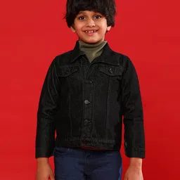 Tales & Stories Denim Woven Full Sleeves Solid Jacket - Black-picture-39