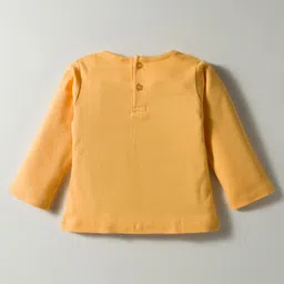Tango Interlock Knit Full Sleeves T-Shirt & Jogger Set with Smile Text Print - Yellow image 3