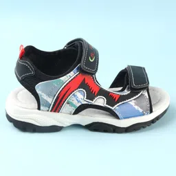 Cute Walk by Babyhug Slip On Sandals with Velcro Closure - Black image 4