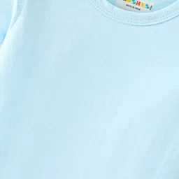 BLUSHES Christmas Theme 100% Cotton Half Sleeves Merry Christmas Text Printed Onesie - Blue image 5