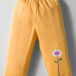 Tango Interlock Knit Full Sleeves T-Shirt & Jogger Set with Smile Text Print - Yellow image 4