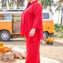 TITTLI Plus Size Oversized Boxy Fit Shirt & Palazzos Co-Ord Set image 4