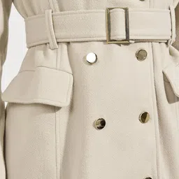 Styli Women Double Breasted Belted Overcoat image 2