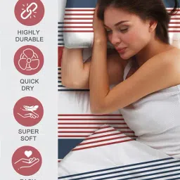 Layers Zen Collection 225TC Red Checkered Double Size FlatBedsheet Set image 3