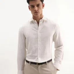 Rare Rabbit White Viscose Checked Regular Fit Casual Shirt image 1