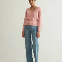 Cover Story Pink Embellished Cardigan image 1