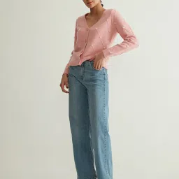 Cover Story Pink Embellished Cardigan image 3