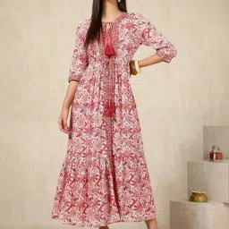 Soch Pink Cotton Printed Maxi Dress-picture-13